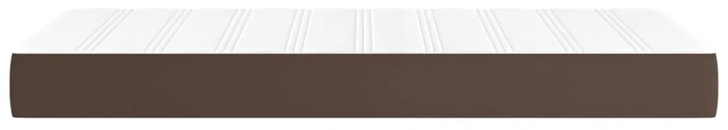 vidaXL Στρώμα με Pocket Springs Καφέ 90x200x20 εκ. Συνθετικό Δέρμα