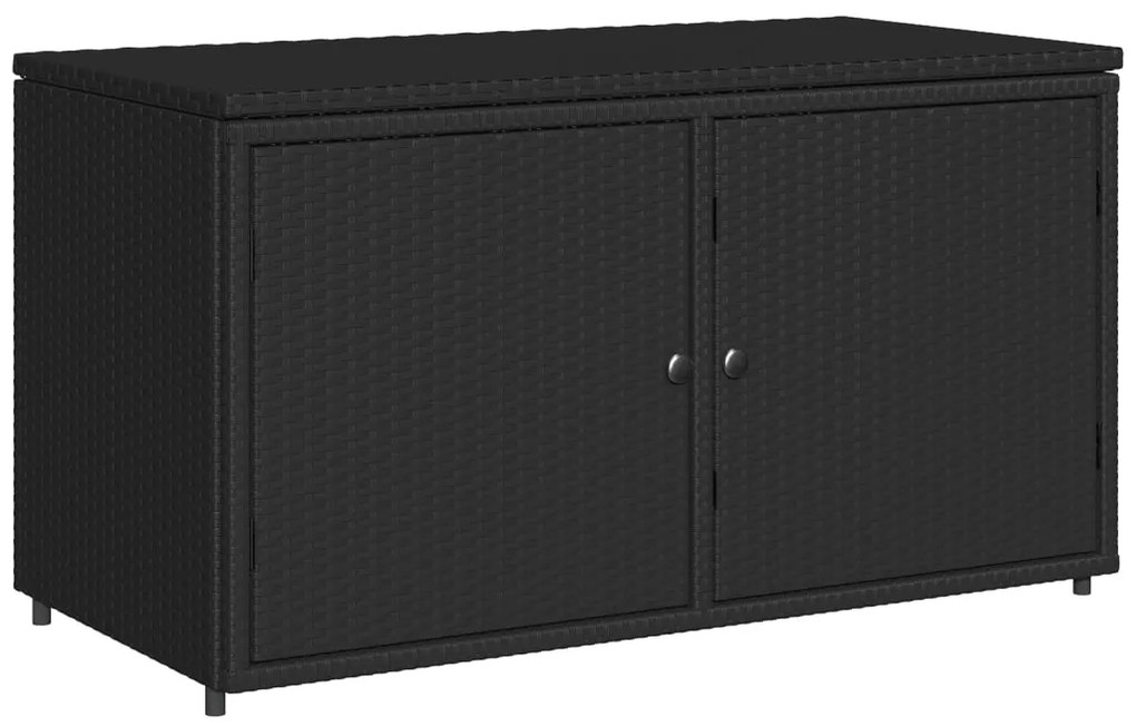 vidaXL Ντουλάπι Αποθήκευσης Κήπου Μαύρο 110x55,5x60,5 εκ. Συνθ. Ρατάν