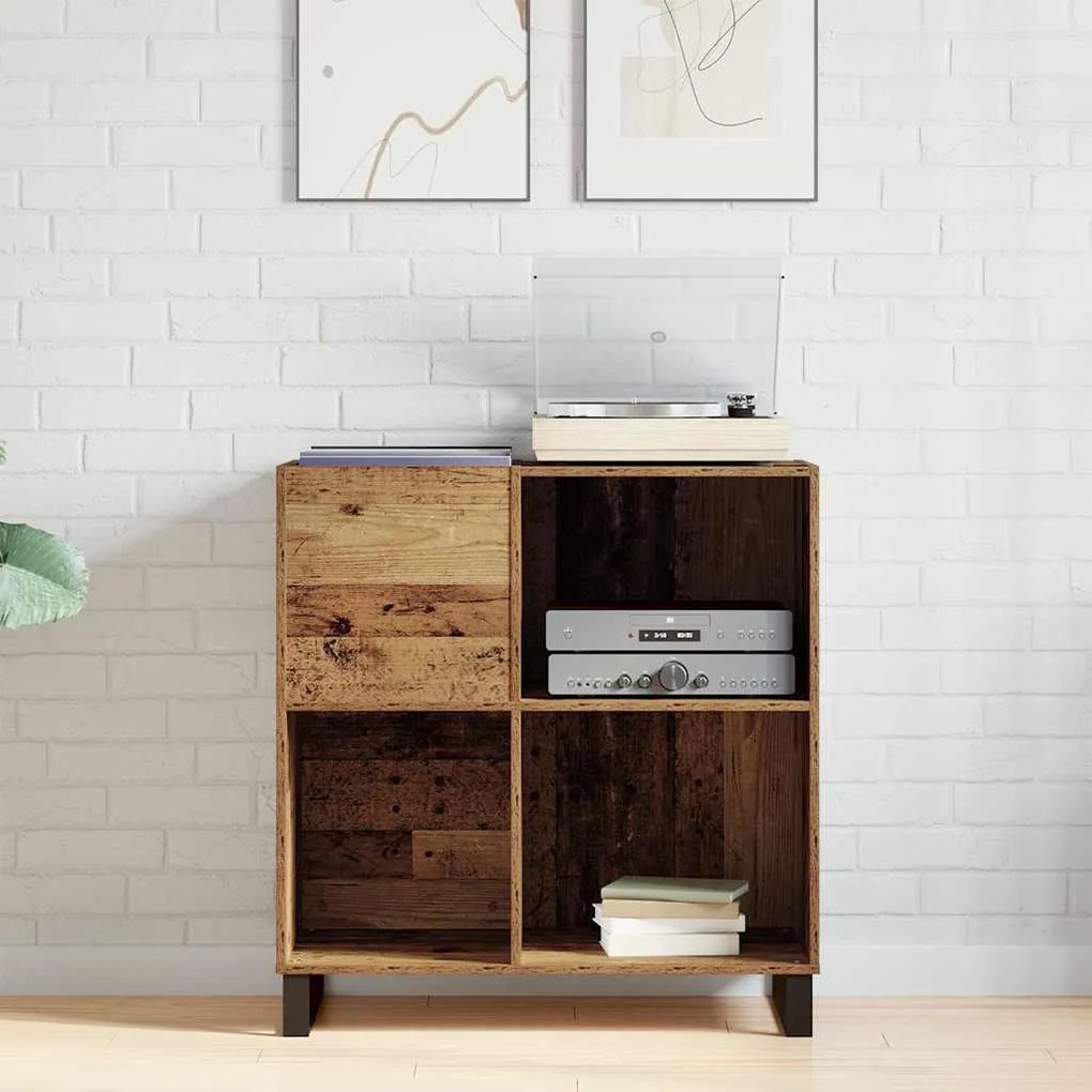vidaXL Ντουλάπι δίσκων βινυλίου με ράφι artisan δρυς 85 x 38 x 89 εκ.