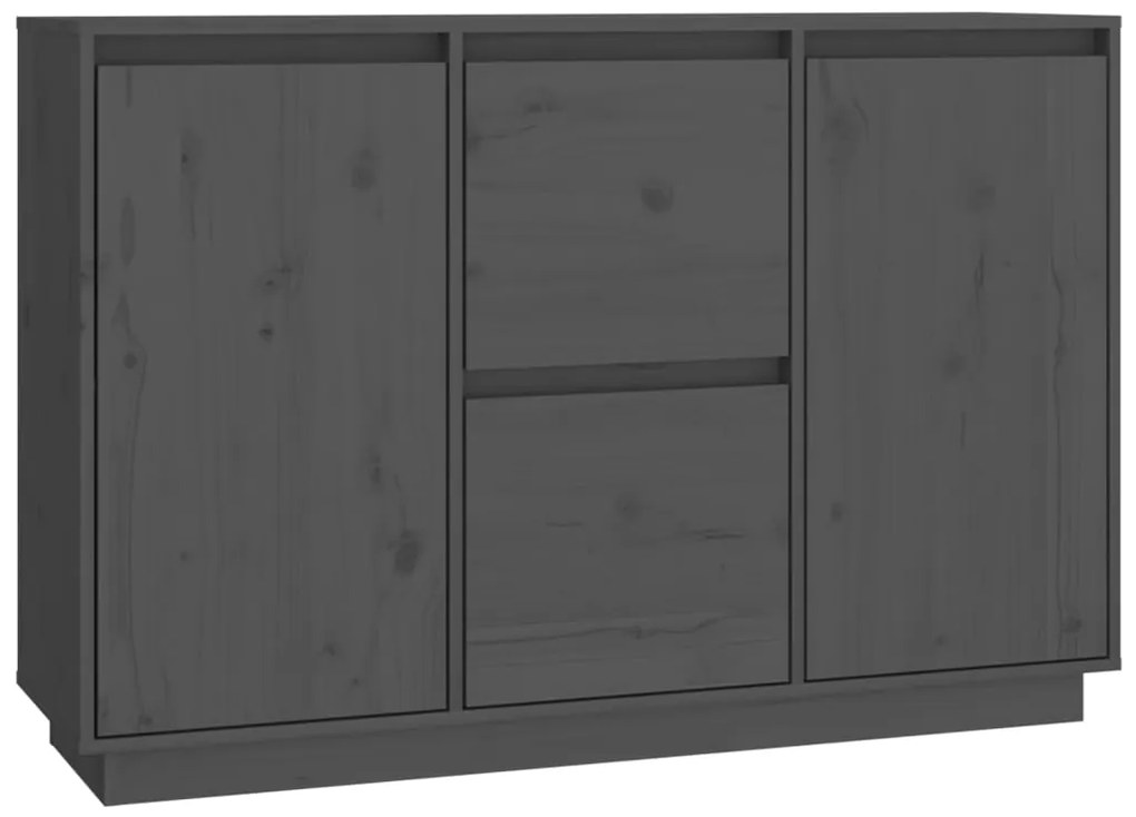 vidaXL Συρταριέρα Γκρι 111x34x75 εκ. από Μασίφ Ξύλο Πεύκου
