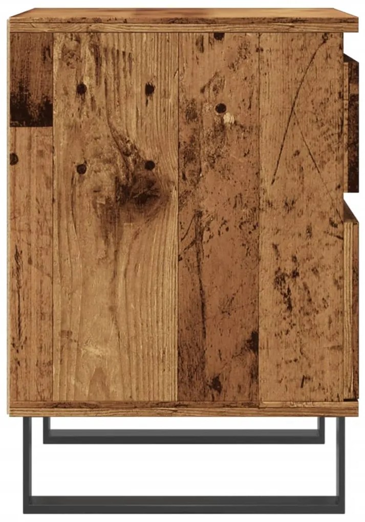 Κομοδίνα 2 τεμάχια Παλιό ξύλο 40x35x50 cm Κατασκευασμένο ξύλο - Καφέ