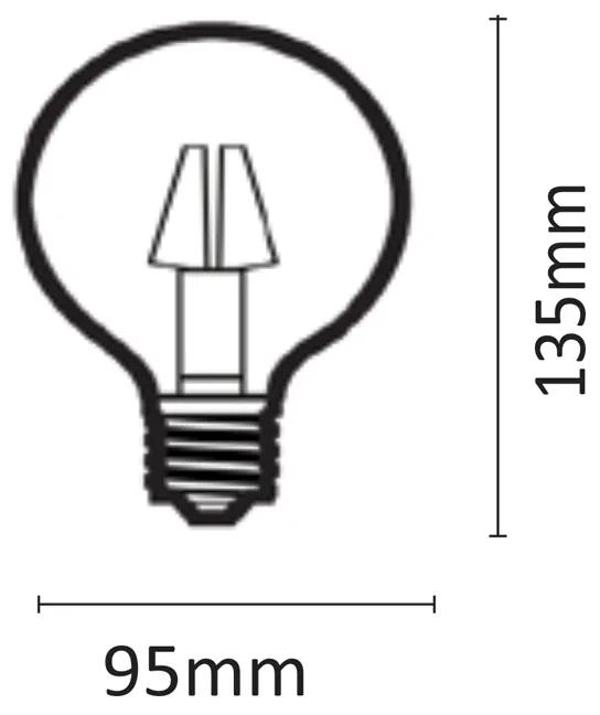 Λαμπτήρας E27 LED Filament G95 12watt Φυσικό Λευκό (7.27.12.21.2) - 7.27.12.21.2
