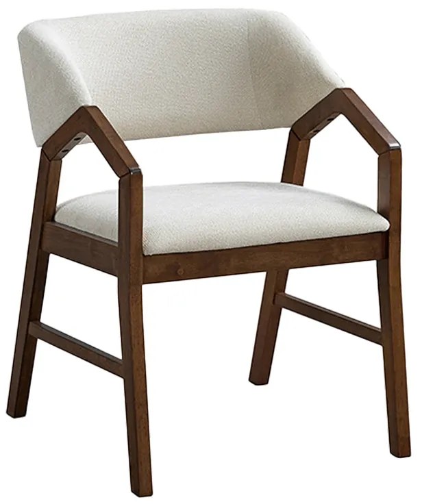 Πολυθρόνα Livia  rubberwood σε καρυδί-εκρού απόχρωση 47.5x54.5x78εκ