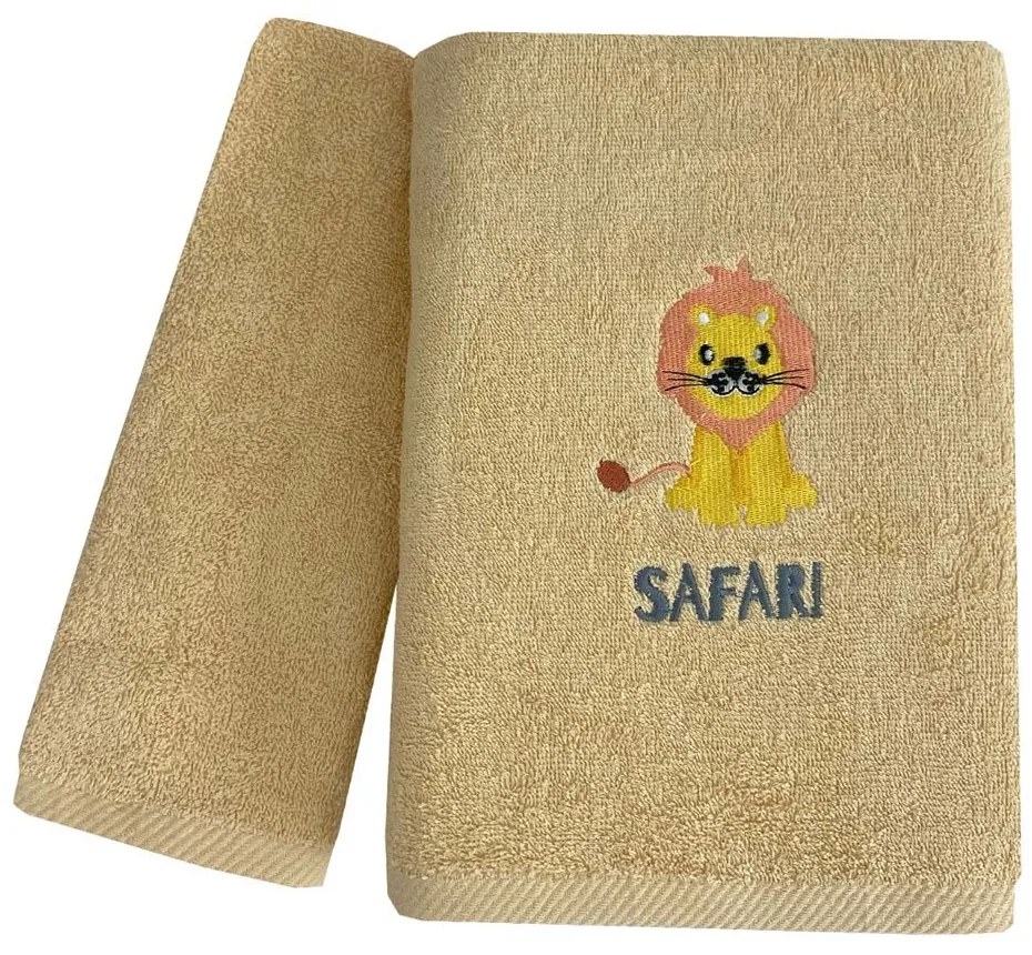 Πετσέτες Βρεφικές Safari & Zoo (Σετ 2τμχ) Brown Astron Σετ Πετσέτες 70x130cm 100% Βαμβάκι