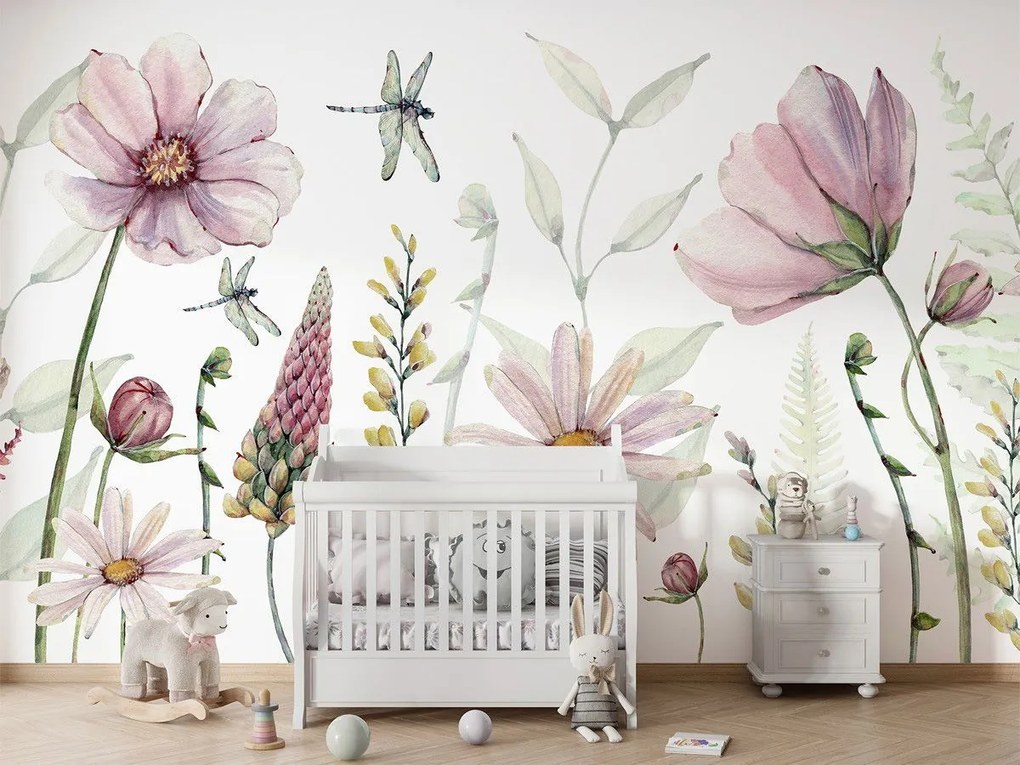 Fabulous Flowers Ταπετσαρια Τοιχου Ροζ Επιθυμητη Διασταση