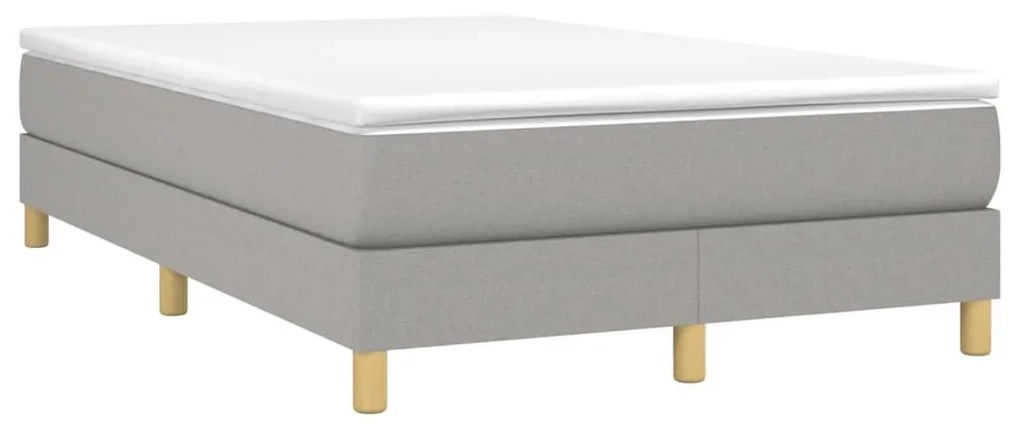 Κρεβάτι Boxspring με Στρώμα Ανοιχτό Γκρι 120x190 εκ. Υφασμάτινο - Γκρι