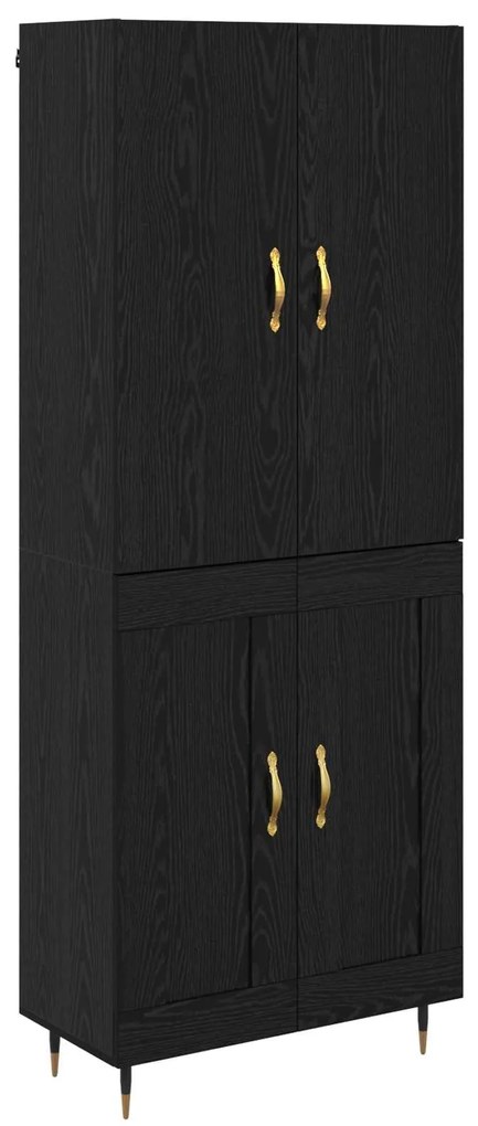 vidaXL Highboard Μαύρη Οξυά 69,5 x 34 x 180 εκ. Επεξεργασμένο ξύλο