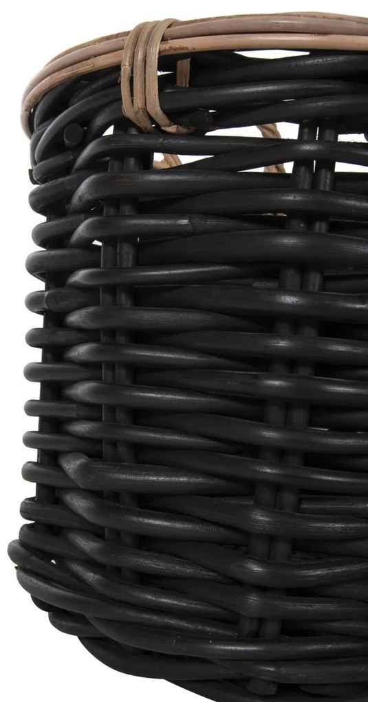 ΣΕΤ 2 ΚΑΛΑΘΙΑ POTTS  ΜΑΥΡO&amp;ΦΥΣΙΚΟ ΧΡΩΜΑ- CL RATTAN Φ61+Φ45εκ.