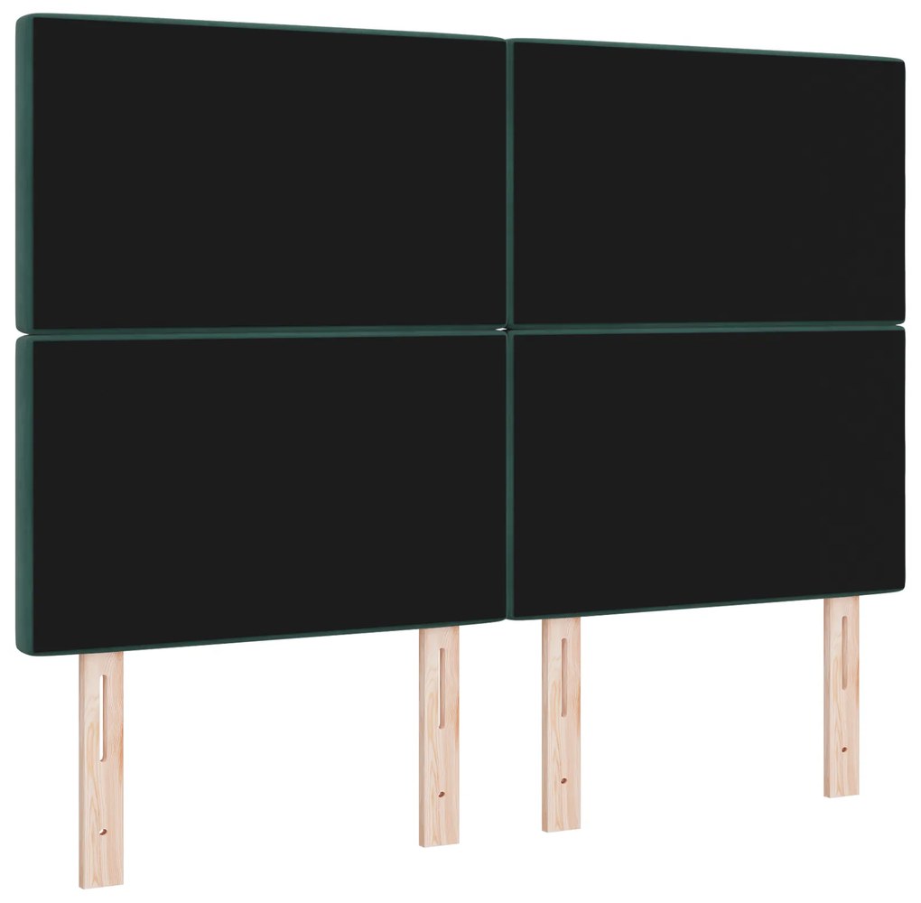 vidaXL Βελούδινο Κεφαλάρι Argyle Σκούρο πράσινο 140 cm Βελούδο