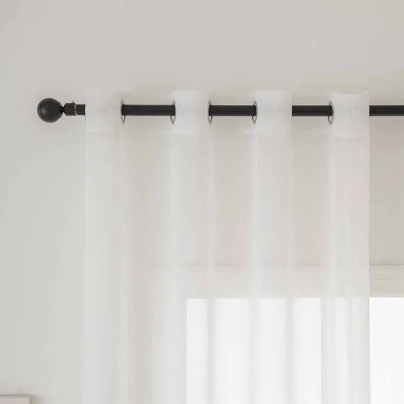 Beauty Home Κουρτίνα γάζα μονόχρωμη με 8 μεταλλικούς κρίκους Sharp Art 8448 140x270 Εκρού