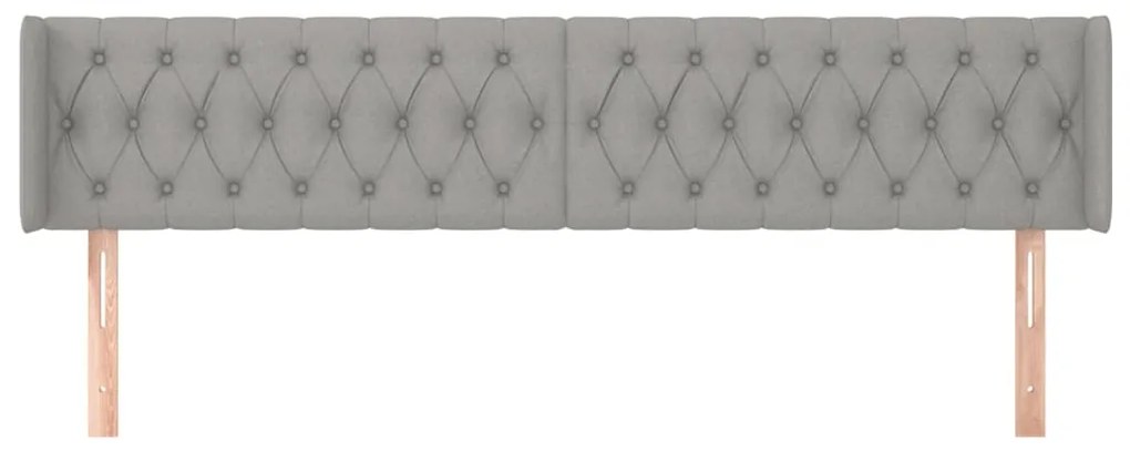 vidaXL Κεφαλάρι με Πτερύγια Ανοιχτό Γκρι 203x16x78/88 εκ. Υφασμάτινο