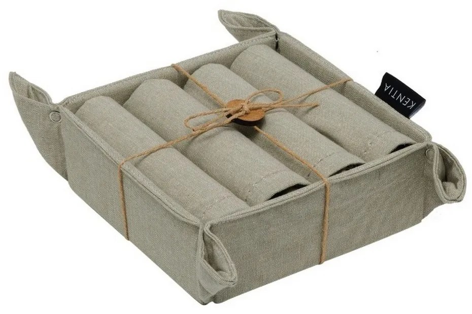 Σουπλά Plato 252 Σε Καλαθάκι (Σετ 5τμχ) Khaki Kentia 35x50cm 100% Βαμβάκι