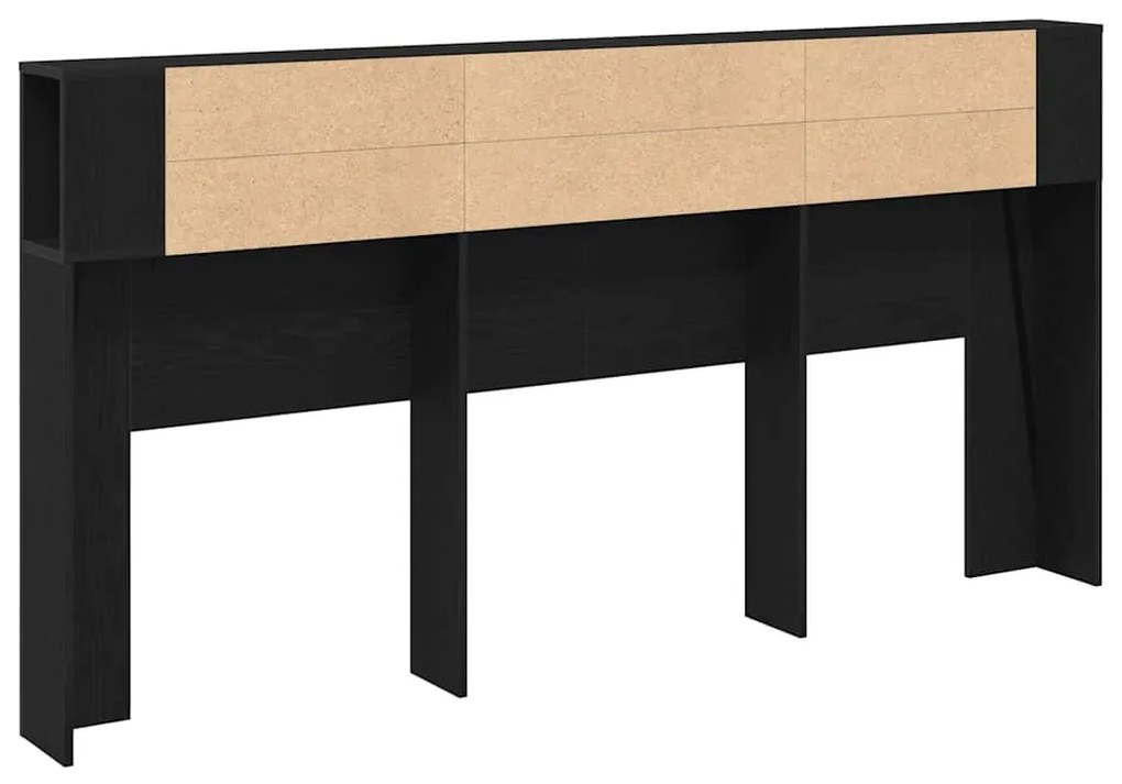 vidaXL Κρεβάτι με Κεφαλάρι με ράφι Μαύρη Οξυά 200 x 18.5 x 102.5 εκ.