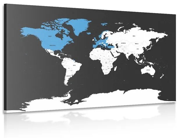 Εικόνα μοντέρνου χάρτη με μπλε αντίθεση - 90x60