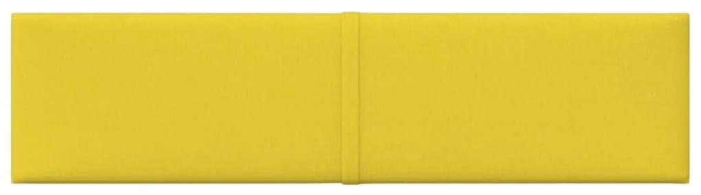 Πάνελ Τοίχου 12 τεμ. Ανοιχτό Κίτρινα 60x15εκ. 1,08μ² Υφασμάτινα - Κίτρινο