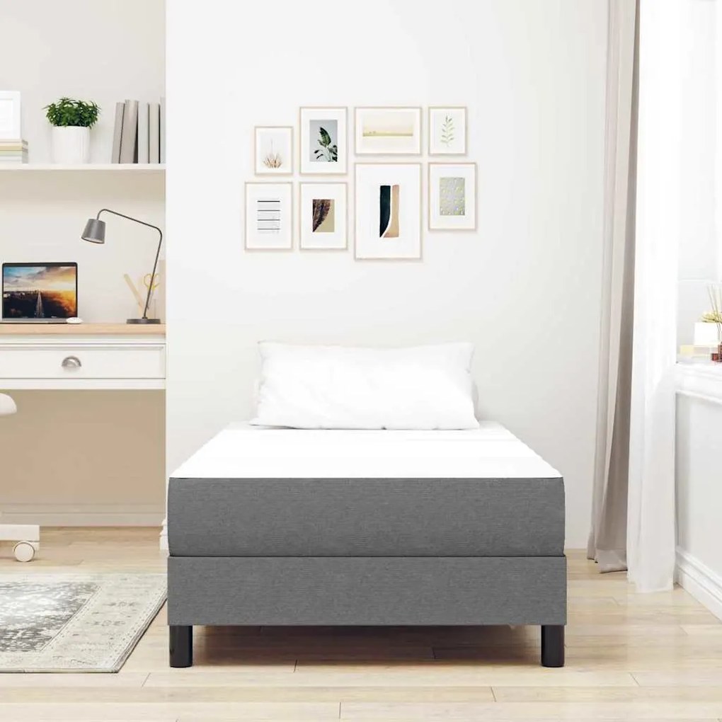 vidaXL Στρώμα Κρεβατιού με στρώμα Ανοιχτό γκρι 90 x 200 cm ύφασμα