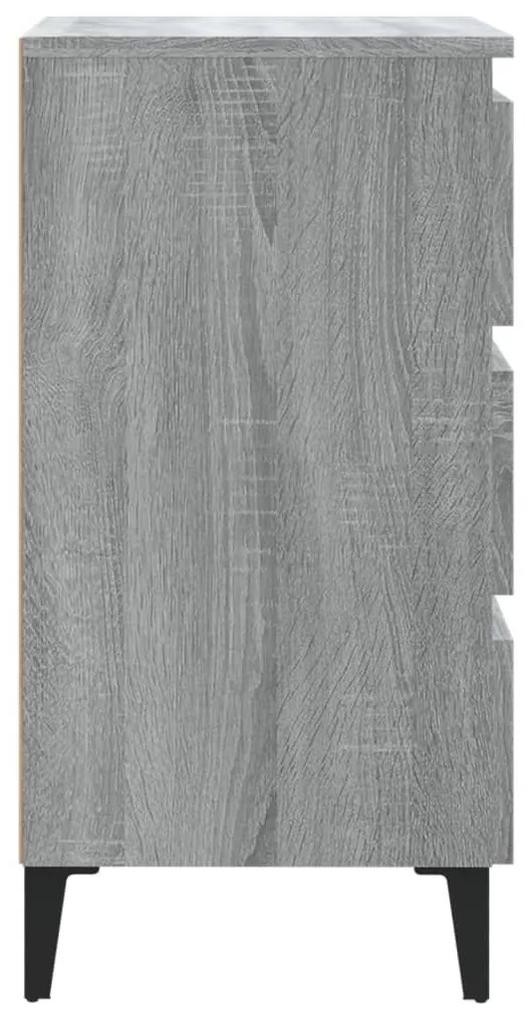 Κομοδίνο Γκρι Sonoma 40 x 35 x 69 εκ. με Μεταλλικά Πόδια - Γκρι