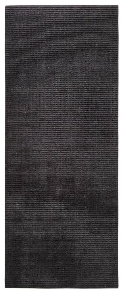 Χαλί Μαύρο 80 x 200 εκ. από Φυσικό Σιζάλ - Μαύρο