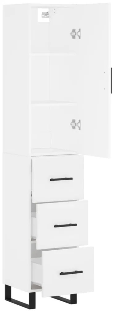 vidaXL Ντουλάπι Λευκό 34,5 x 34 x 180 εκ. από Επεξεργασμένο Ξύλο