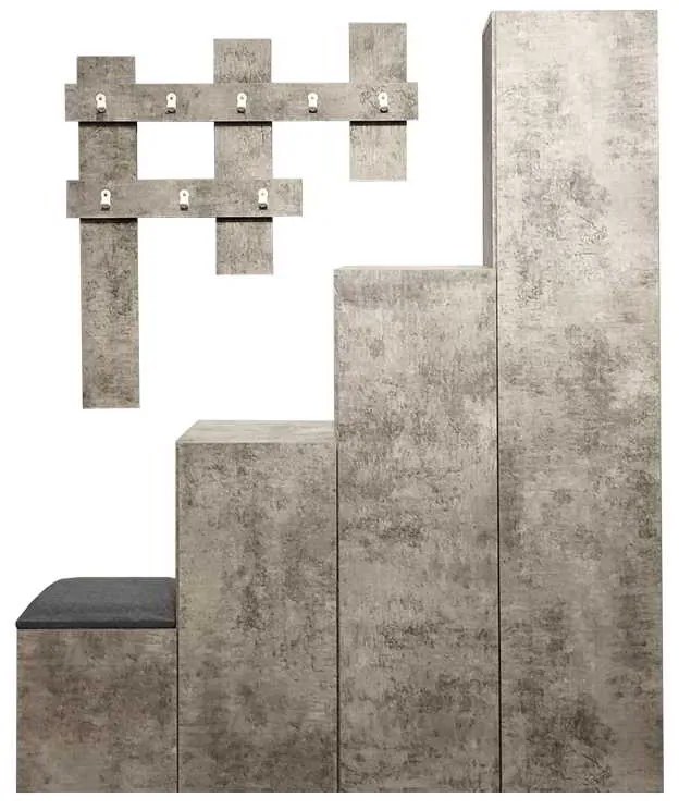 Έπιπλο εισόδου Nenich pakoworld σε γκρι oak απόχρωση 150x37x180εκ