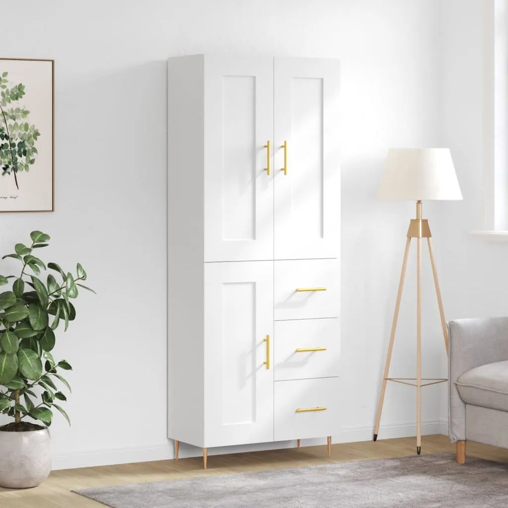 vidaXL Ντουλάπι Λευκό 69,5x34x180 εκ. από Επεξεργασμένο Ξύλο