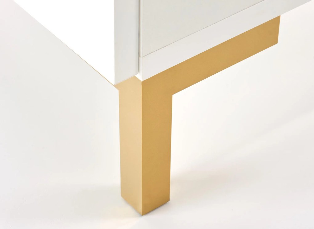 SILVIA bedside table, white - gold DIOMMI V-PL-SILVIA-SZAFKA_N-BIAŁY/ZŁOTY