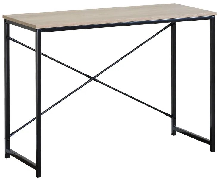 Γραφείο εργασίας Bailon pakoworld σε oak απόχρωση με μαύρο μέταλλο 100x40x70εκ