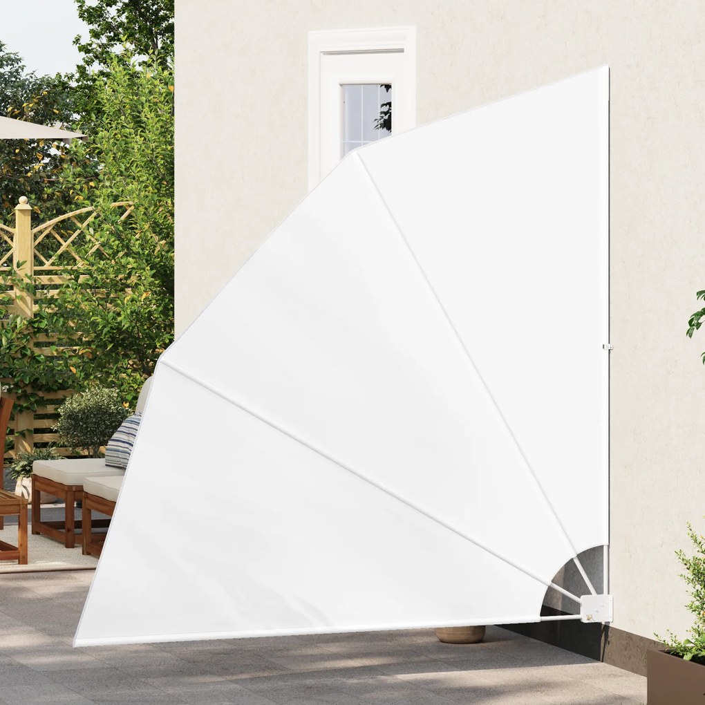vidaXL Αδιάφανο σκίαστρο μπαλκονιού Λευκό 210 x 210 cm ύφασμα