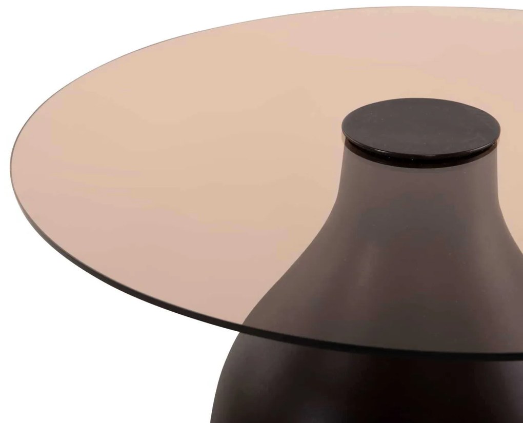ΒΟΗΘΗΤΙΚΑ ΤΡΑΠΕΖΑΚΙΑ 2ΤΜΧ CHANG HM9668 ΞΥΛΟ MANGO-ΓΥΑΛΙ TOP Φ55x49,5Υ &amp; Φ40x36,5Υεκ.