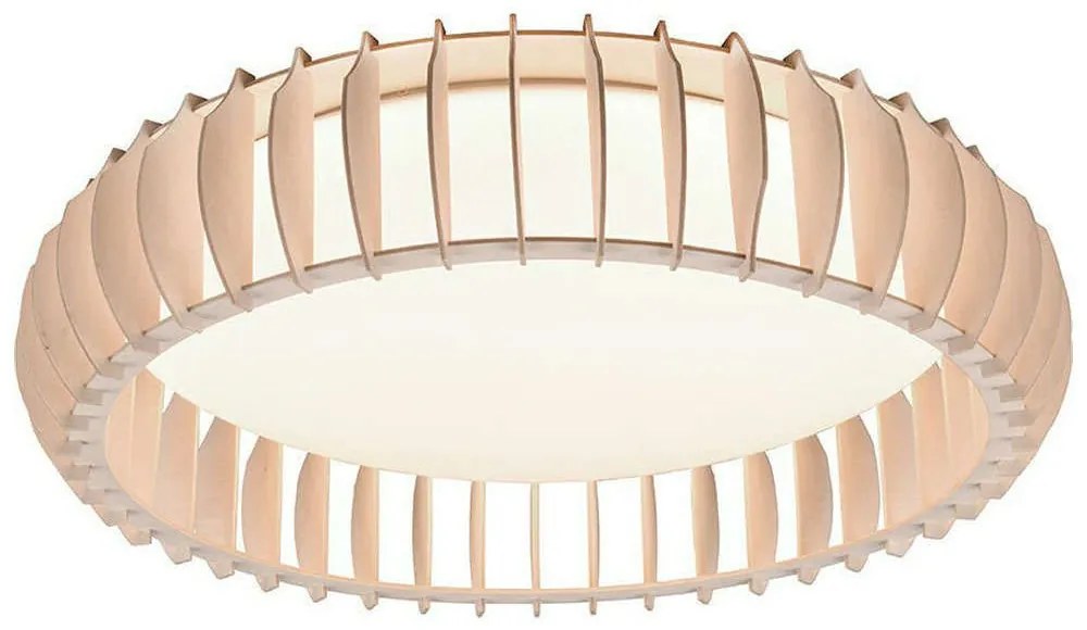 Φωτιστικό Οροφής - Πλαφονιέρα Monte R62171930 38W Led Φ60cm 14cm Wood Coloured RL Lighting Wood,Plastic