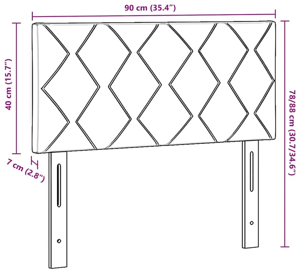 vidaXL Υφασμάτινο Κεφαλάρι Geometric Σκούρο Γκρι 90 cm ύφασμα