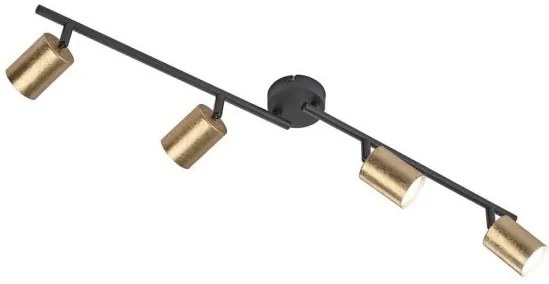 Σποτ Φωτιστικό Οροφής Vano Μαύρο-Χρυσό 21439 Fischer Honsel-21439-Μαύρο-Χρυσό 21439