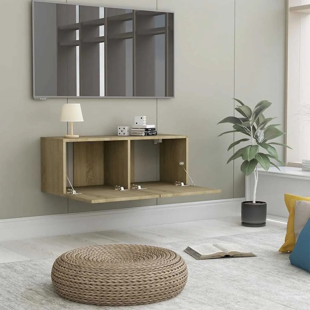 vidaXL Έπιπλο Τηλεόρασης Sonoma Δρυς 80 x 30 x 30 εκ. από Επεξ. Ξύλο