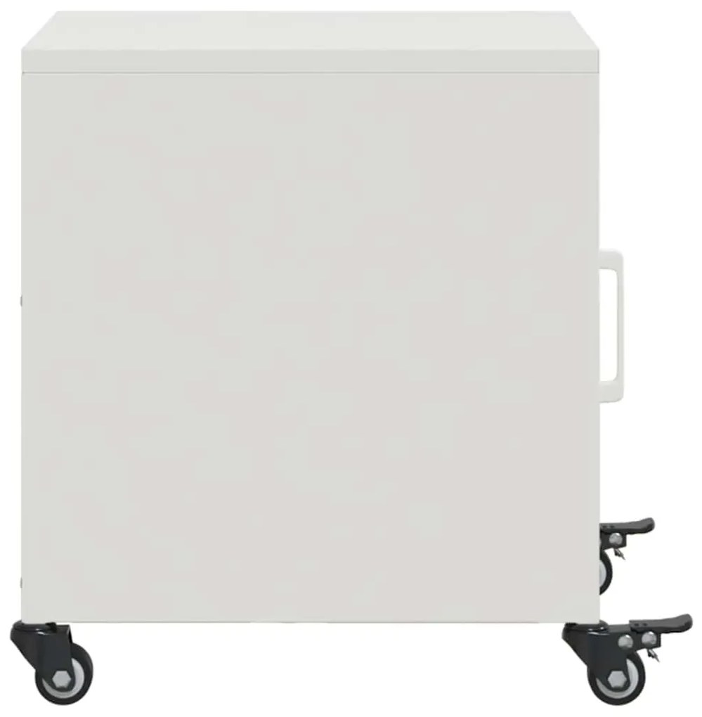 vidaXL Κομοδίνα 2 τεμ. Λευκό 36x39x43,5 εκ. από Χάλυβα