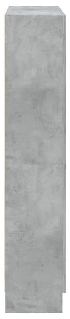 vidaXL Βιβλιοθήκη Γκρι του Σκυροδέματος 82,5x30,5x150 εκ. Επεξ. Ξύλο