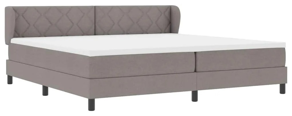 vidaXL Κρεβάτι box spring με στρώμα Taupe 200 x 200 cm ύφασμα