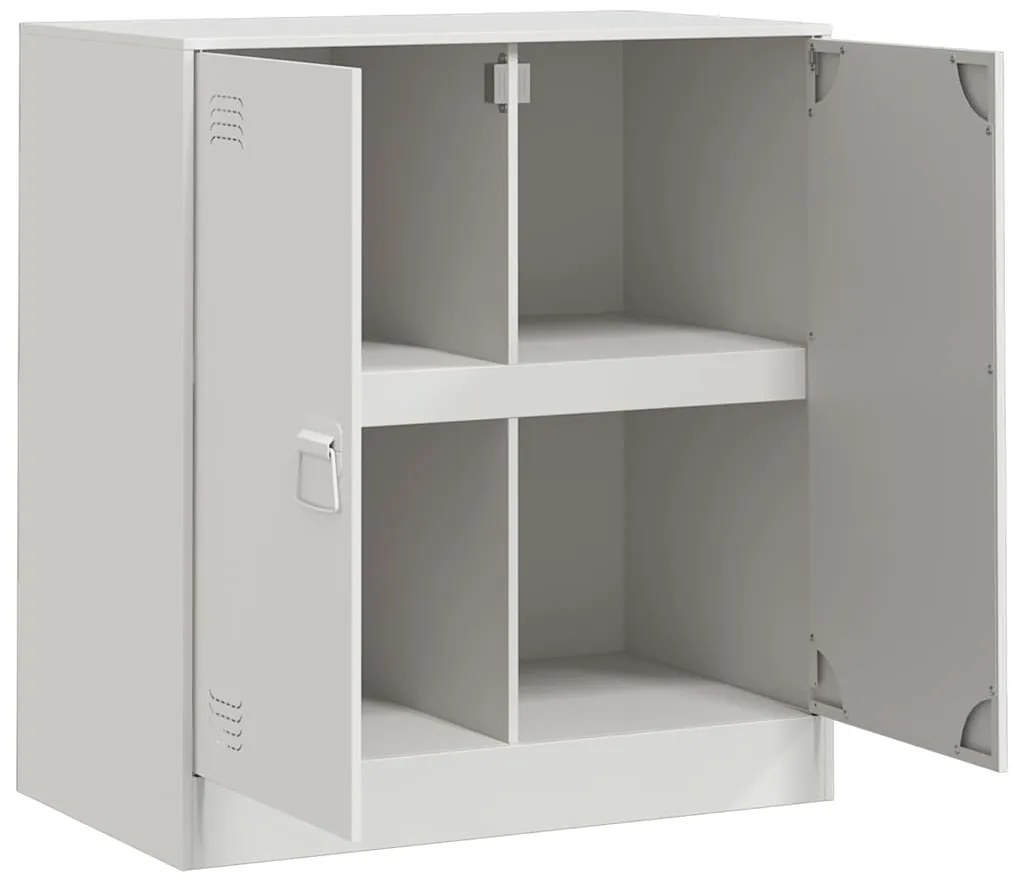 vidaXL Μπουφές Λευκός 67x39x73 εκ. από Ατσάλι