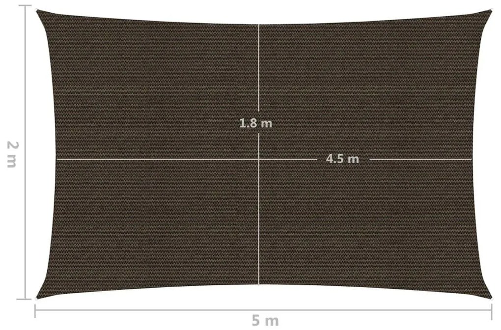 Πανί Σκίασης Καφέ 2 x 5 μ. από HDPE 160 γρ./μ² - Καφέ