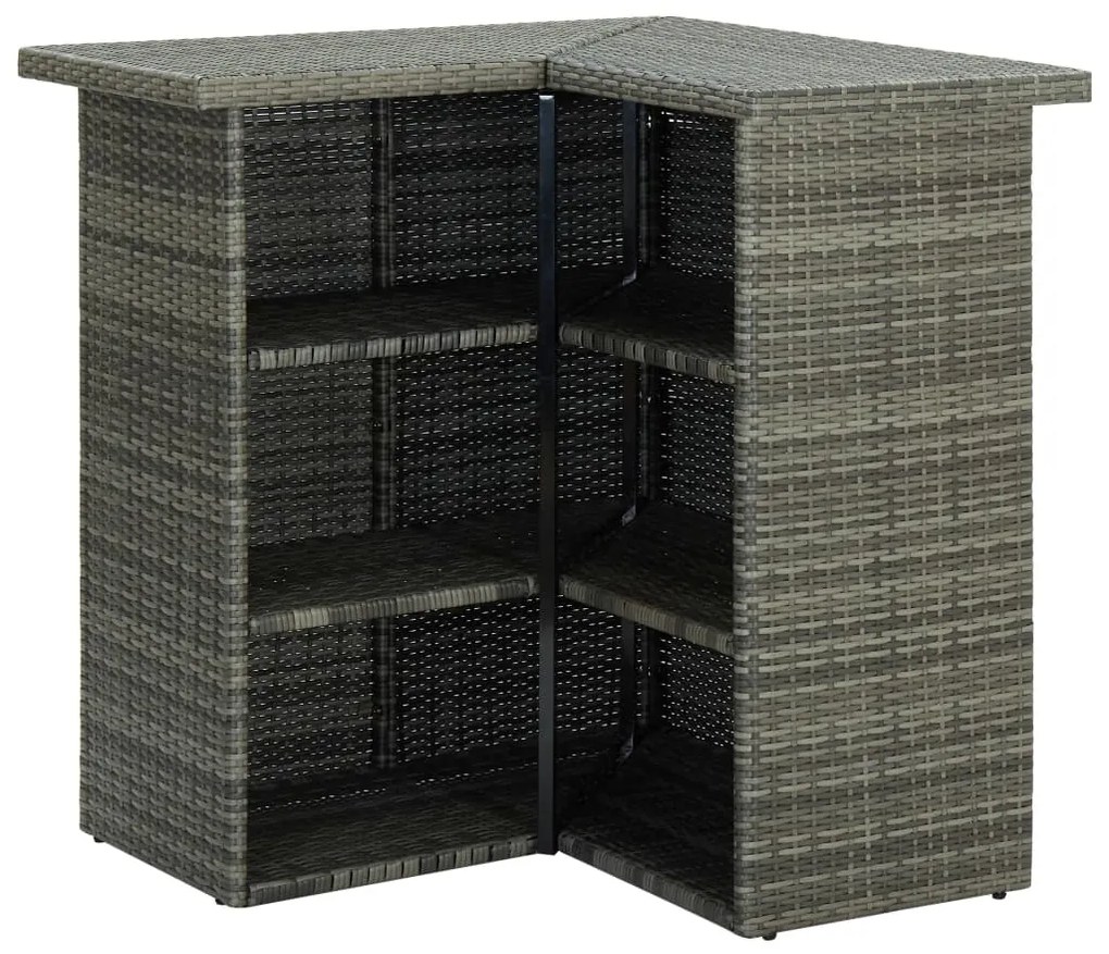 vidaXL Σετ Επίπλων Μπαρ Κήπου 4 τεμ. Γκρι Συνθετικό Ρατάν με Μαξιλάρια