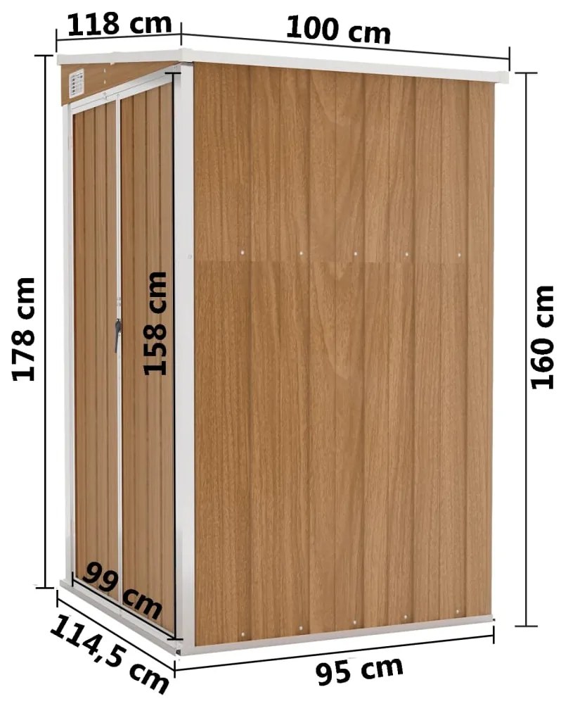 ΑΠΟΘΗΚΗ ΚΗΠΟΥ ΕΠΙΤΟΙΧΙΑ ΚΑΦΕ 118X100X178 ΕΚ. ΑΠΟ ΓΑΛΒ. ΑΤΣΑΛΙ 316220