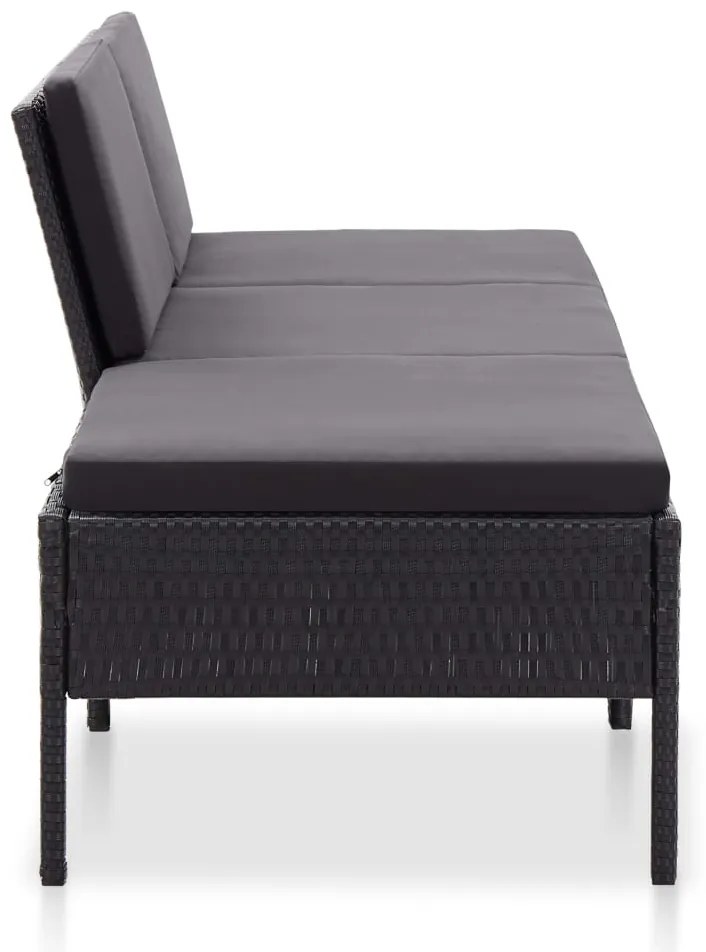 vidaXL Σαλόνι Κήπου 3 Τεμαχίων Μαύρο από Συνθετικό Ρατάν με Μαξιλάρια