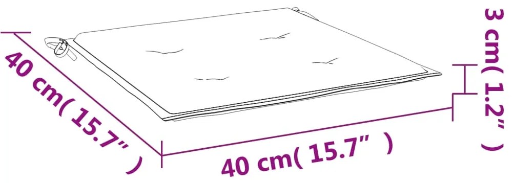Μαξιλάρια Καρέκλας 2 τεμ. Σχέδιο Φύλλων 40x40x4 εκ. Υφασμάτινα 361023