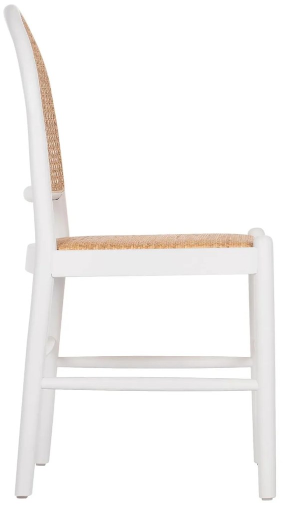Καρέκλα C9407.03 από Οξιά σε Λευκό και Rattan Μπέζ 43x50x87Yεκ. 43x50x87 εκ.