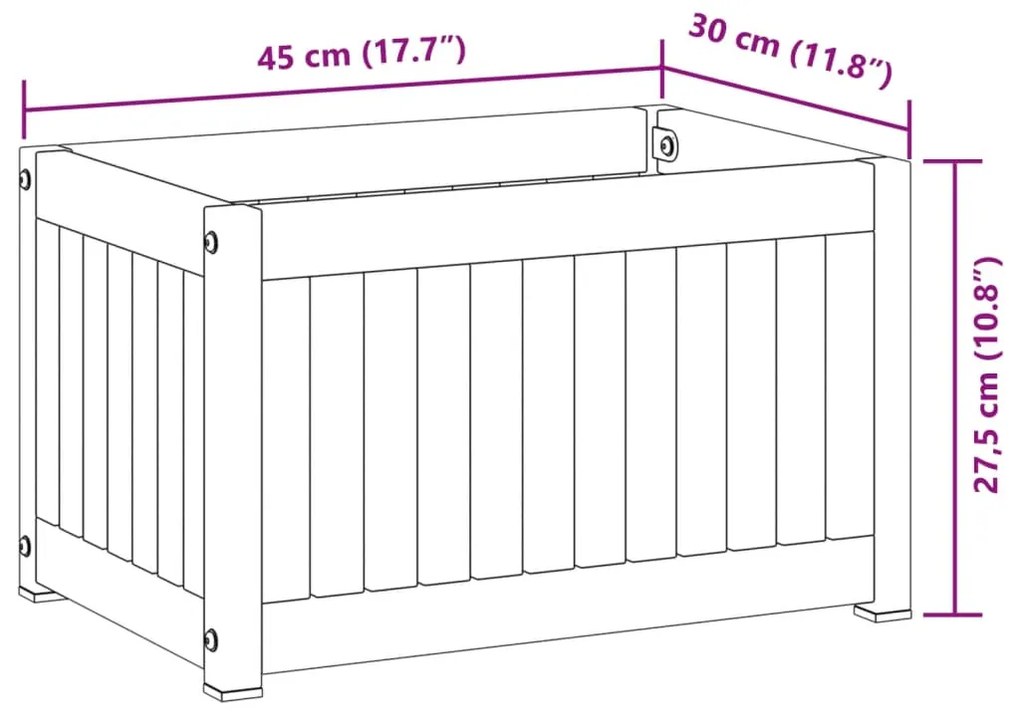 ΖΑΡΝΤΙΝΙΕΡΑ ΚΗΠΟΥ 45 X 30 X 27,5 ΕΚ. ΜΑΣΙΦ ΞΥΛΟ ΑΚΑΚΙΑΣ/ΑΤΣΑΛΙ 367613