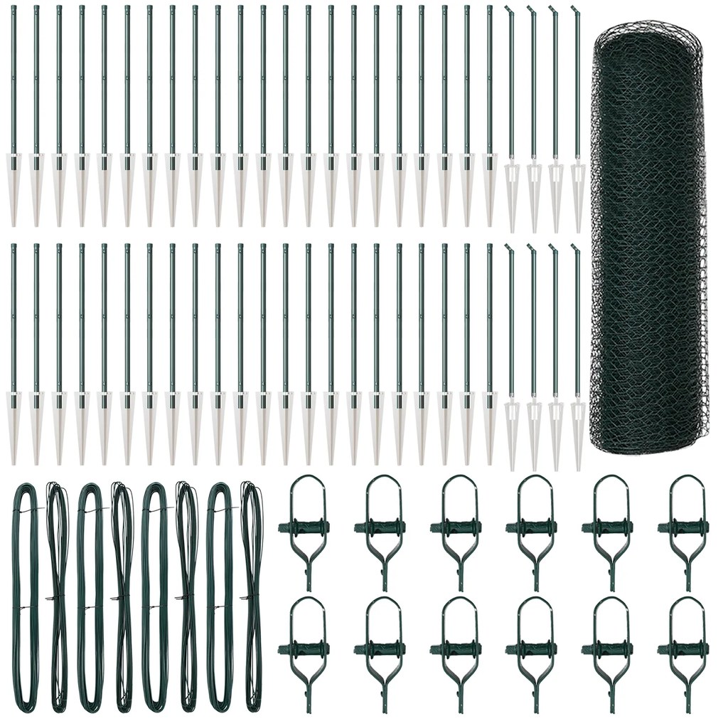 vidaXL Hexagon Fence Πράσινο 0.6x100 m Σίδερος