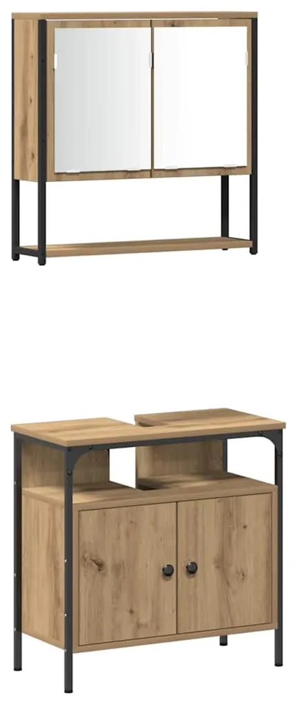 vidaXL Σετ Επίπλων Μπάνιου 4 pcs artisan δρυς 33 x 33 x 185.5 εκ