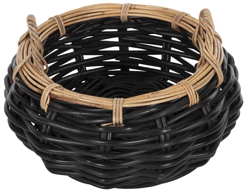 ΚΑΛΑΘΙ ΔΑΠΕΔΟΥ POTTS HM4378 ΜΑΥΡO&amp;ΦΥΣΙΚΟ ΧΡΩΜΑ- CL RATTAN Φ62x36Yεκ.