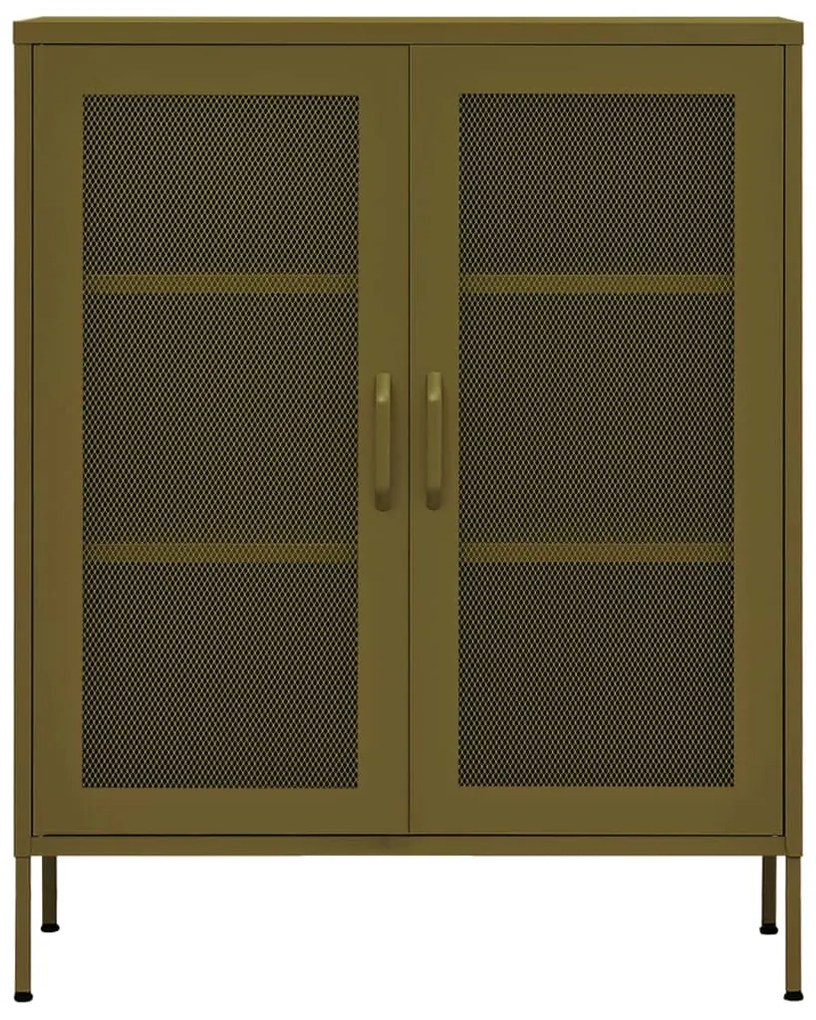 vidaXL Ντουλάπι Αποθήκευσης Πράσινο Λαδί 80 x 35 x 101,5 εκ. Ατσάλινο