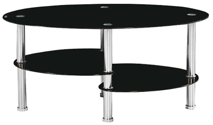 Τραπεζάκι Σαλονιού Milan 09.0405 Μαύρο 90Χ55Χ40εκ. Metal, Glass