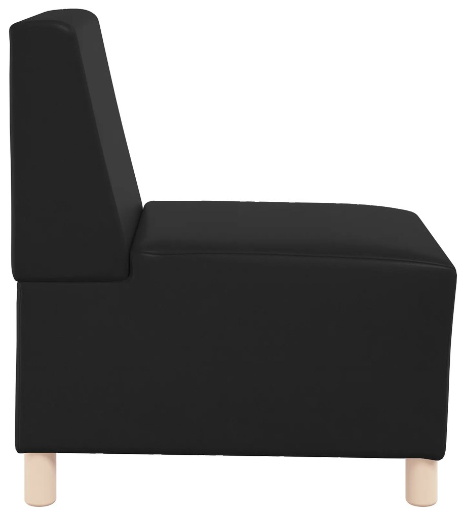 vidaXL Καναπέδες 3 pcs Μαύρο 55 x 74 x 82 εκ. Τεχνητό δέρμα